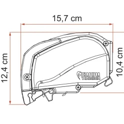 Fiamma F80L 500 cassetteluifel polar white - Royal Grey  V25< Cassetteluifels