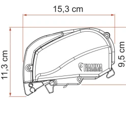 Fiamma F80s 425 cassetteluifel polar white - Royal Grey  V25< Cassetteluifels