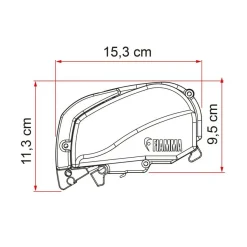 Fiamma F80s 425 cassetteluifel deep black - Royal Grey  V25< Cassetteluifels