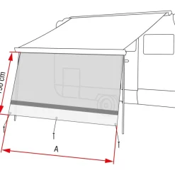 Voorwanden-Fiamma Sun View XL 300 voorwand schaduwdoek 285 x 190 cm