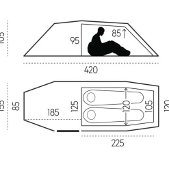 Fjällräven Abisko Endurance 2 lichtgewicht tunneltent pine  green< 2-Persoons Tent|Tunneltenten