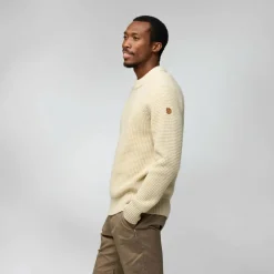 Outdoor Trui-Fjällräven Övik Waffle Knit trui heren light beige