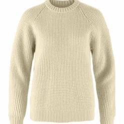 Fjällräven Övik Waffle Knit sweater dames light beige< Outdoor Trui