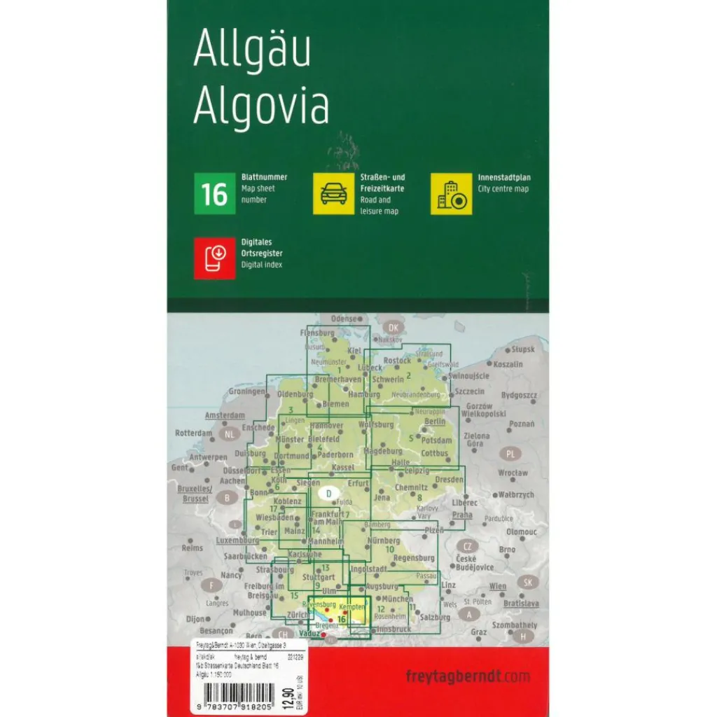 Freytag & Berndt  Allgäu vrijetijds- en wegenkaart< Reisboeken & Kaarten