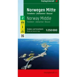 Reisboeken & Kaarten-Freytag & Berndt  Centraal Noorwegen Trondheim Lillehammer Alesund  vrijetijds- en wegenkaart