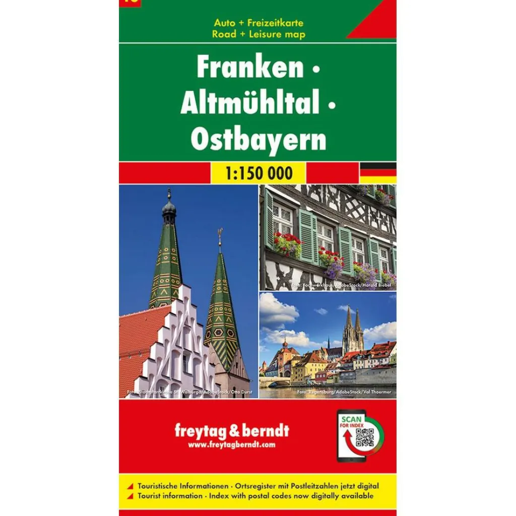 Freytag & Berndt  Franken Altmühltal Oost-Beieren vrijetijds- en  wegenkaart< Reisboeken & Kaarten