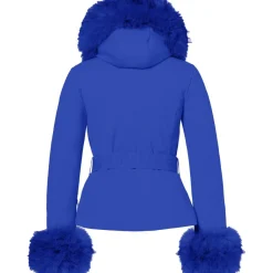 Goldbergh GISELLE FAUX softshell winterjas dames dazzling blue< Ski Jassen|Wintersport