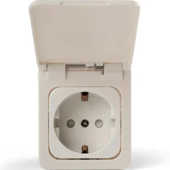 Haba C-line wandcontactdoos met klep wit< Camping Elektra