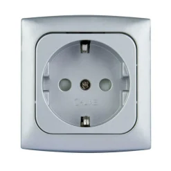 Haba C-line wandcontactdoos zilver< Camping Elektra