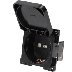 Camping Elektra-Haba C-Line wandcontactdoos met klep black