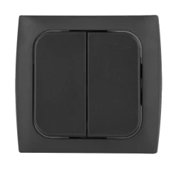 Schakelmateriaal-Haba C-line wipschakelaar dubbel zwart