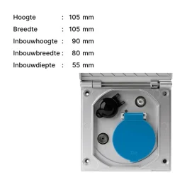 Camping Elektra-Haba ESB-3 Unit uitvoerdoos zonder kabel zilver