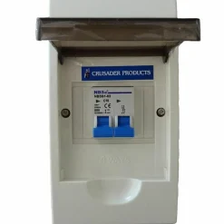 Zekeringen-Haba 4-module + dubbelpolige zekering installatiekast