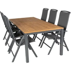 Tuinsets-Hartman Sonata 220 Capri 6 verstelbaar tuinset xerix teak  antraciet