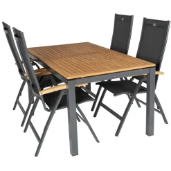 Hartman Sonata 160 Troy 4 verstelbaar tuinset xerix teak  anthracite< Tuinsets