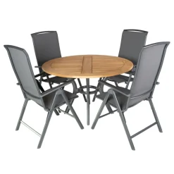 Hartman South Wales 120 Capri 4 verstelbaar tuinset xerix  teak antraciet< Tuinsets