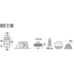 2-Persoons Tent|Tunneltenten-High Peak  Kite 2 LW lichtgewicht tunneltent pesto red