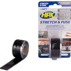HPX Stretch & Fuse vulkaniserende tape zwart 25 mm x 3 meter< Lijm, Kit & Tape