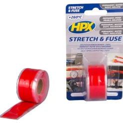 Lijm, Kit & Tape-HPX Stretch & Fuse vulkaniserende tape rood 25 mm x 3 meter