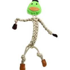 Hondenartikelen-HuggleHounds Dilley Duck Natural Rope Knottie Extra Large hondenspeelgoed