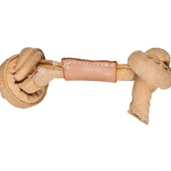 HuggleHounds Huggle-Hide Natural Leather Knotted Bone Large hondenspeelgoed< Hondenartikelen