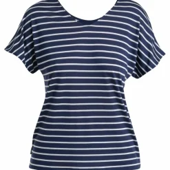 Icebreaker Drayden Reversible Stripe shirt dames midnight  navy snow< Outdoor Shirt