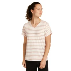 Outdoor Shirt-Icebreaker Drayden Reversible Stripe shirt dames ecru  heather desert sand