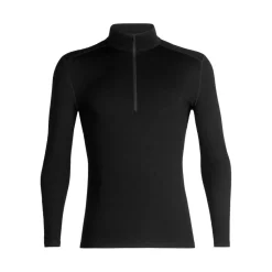 Icebreaker IB1043720011 Tech LS Half Zip thermoshirt heren black< Thermokleding|Wintersport