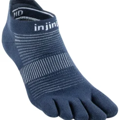 Hardloopkleding-Injinji Run Lightweight No-show hardloopsokken navy