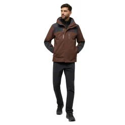 Jack Wolfskin  Jasper 3-in-1 outdoor jack heren hot choc< Outdoor Jack