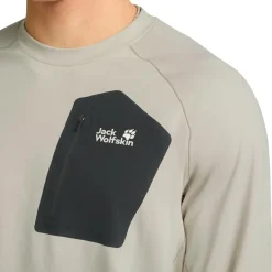 Outdoor Trui-Jack Wolfskin  Prelight Trail Crew shirt heren pale sand