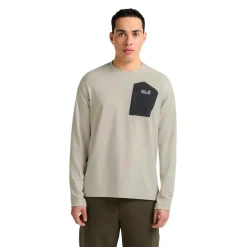 Outdoor Trui-Jack Wolfskin  Prelight Trail Crew shirt heren pale sand