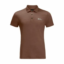 Outdoor Shirt-Jack Wolfskin  Travel polo heren dark rust heather