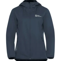 Outdoor Jack-Jack Wolfskin  Windhain Hoody softshell jas dames midnight sky