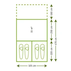 Karsten Lacerta tunneltent beige 2024< 4-Persoons Tent|Tunneltenten