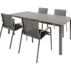 Tuinsets-Kettler HPL 180 Diamond 4 dining tuinset jura  antraciet