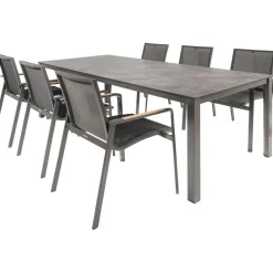 Tuinsets-Kettler HPL 220 Diamond 6 dining tuinset antraciet
