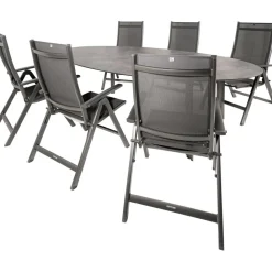 Tuinsets-Kettler HPL Edge 240 Easy 6 verstelbaar tuinset antraciet