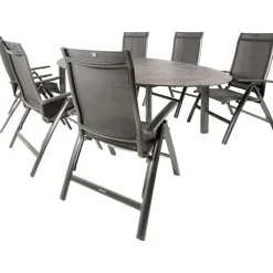Tuinsets-Kettler HPL Edge 240 Legato 6 verstelbaar tuinset  antraciet