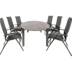 Tuinsets-Kettler HPL Edge 240 Legato 6 verstelbaar tuinset  antraciet