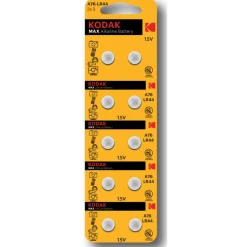 Kodak Alkaline LR44 knoopcel batterij 10-pack< Accu's & Batterijen