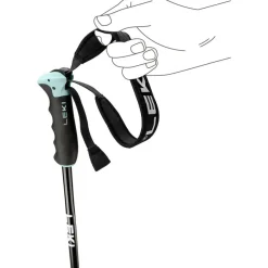 Leki Neolite Airfoil skistokken dames gunmetal  black light turquoise< Skistokken|Wintersport