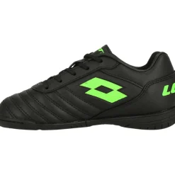 Lotto Milano 700 ID JR zaalvoetbalschoenen junior all black spring green< Voetbalschoenen