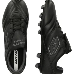 Lotto Stadio 200 FG voetbalschoenen heren all black asphalt< Voetbalschoenen