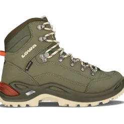 Wandelen|Wandelschoenen-Lowa Renegade GTX Mid Ws wandelschoenen dames greygreen panna