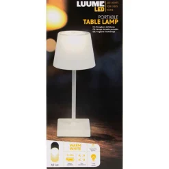 Verlichting|Verlichting Batterijen-Luume Draagbare tafellamp wit