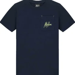 Shirts, Polo's & Blouses-Malelions Counter shirt junior navy bright yellow