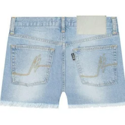Broeken-Malelions Damaged Denim short dames light blue