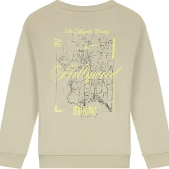 Malelions Hollywood Map sweater junior beige< Truien & Vesten