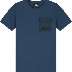 Shirts, Polo's & Blouses-Malelions Nylon Pocket shirt junior navy